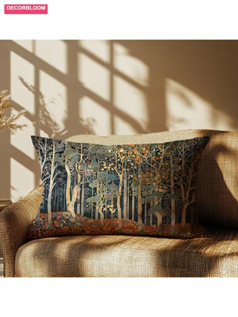 Fall Forest Flannelette Throw Pillow Cover 12x20 Double-Sided - Picture 4 of 5